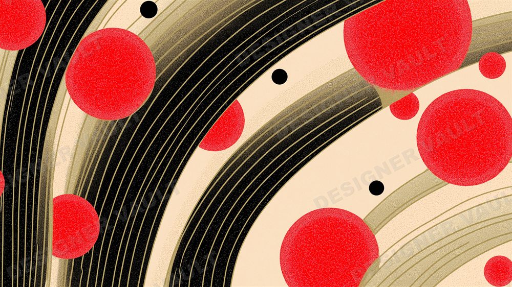Moulin 4K background, Art nouveau red & gold, design 6 of 8