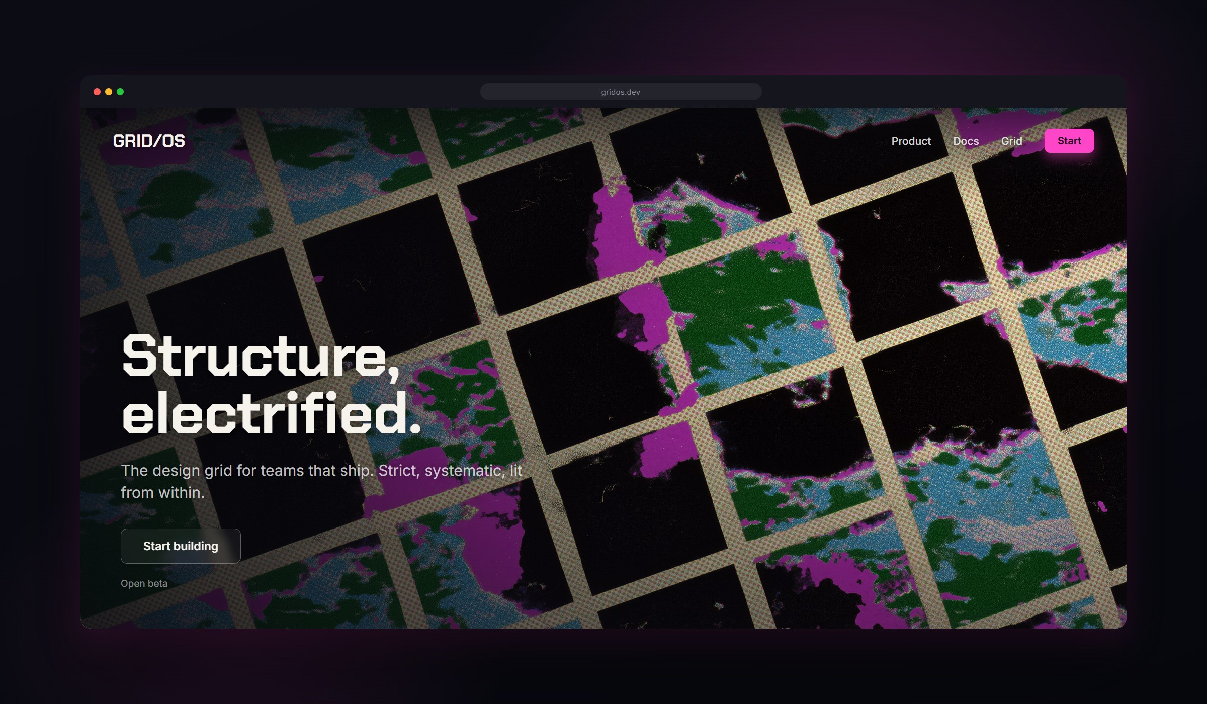 Neon Grid on desktop