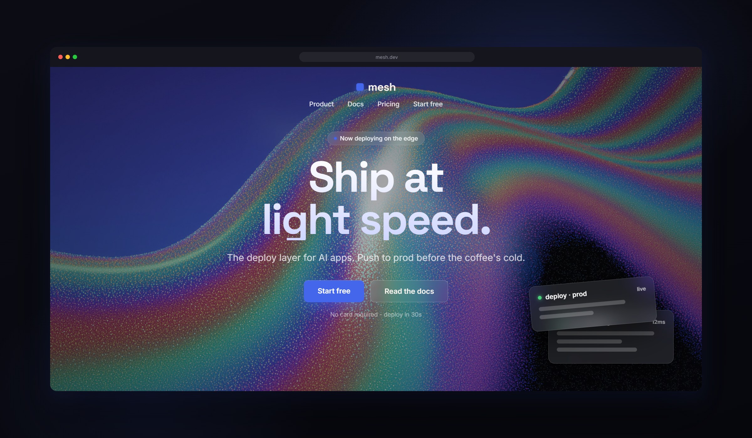 Neon Mesh background in use