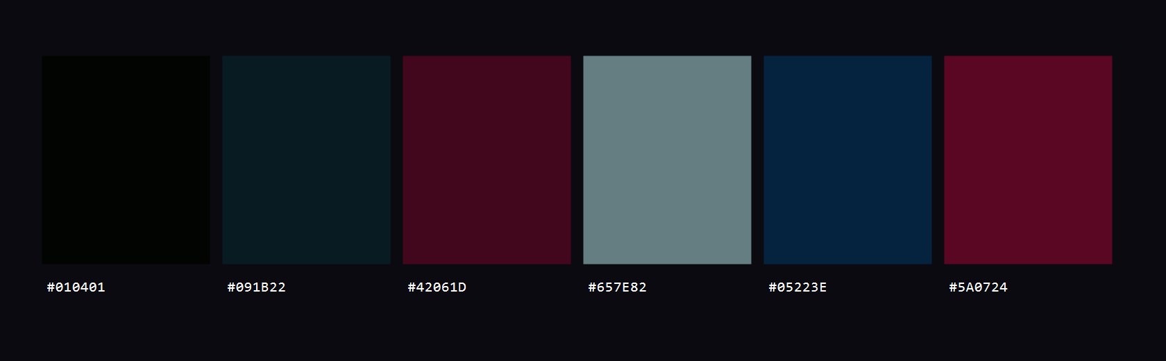 Nightbloom colour palette