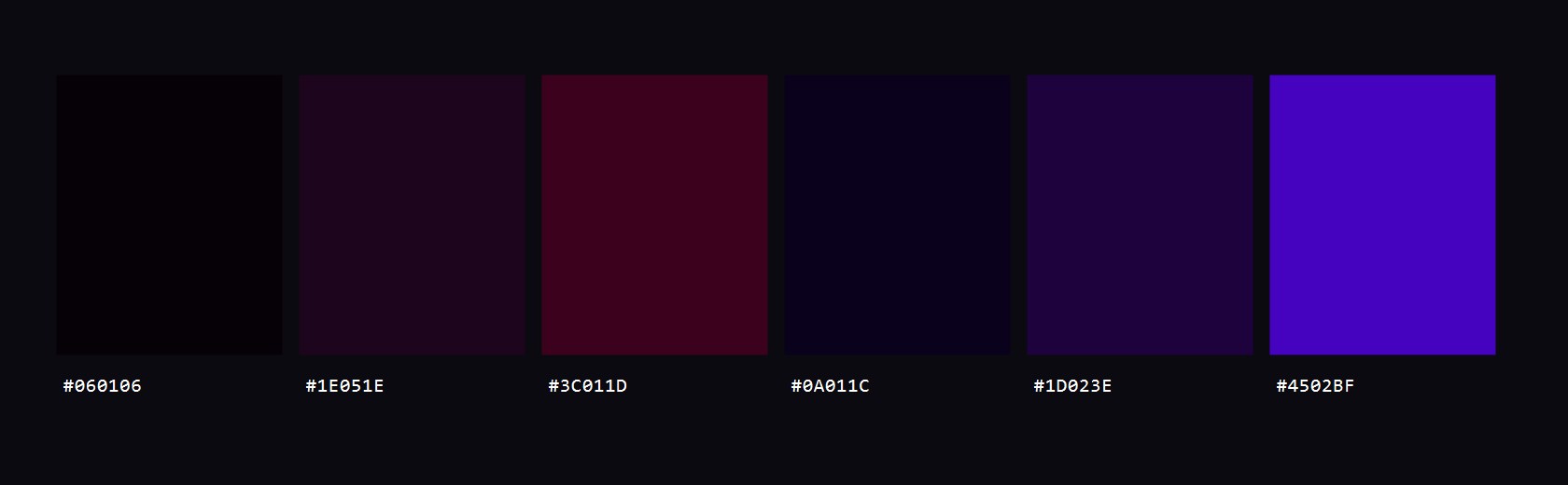 Nocturne Silk colour palette