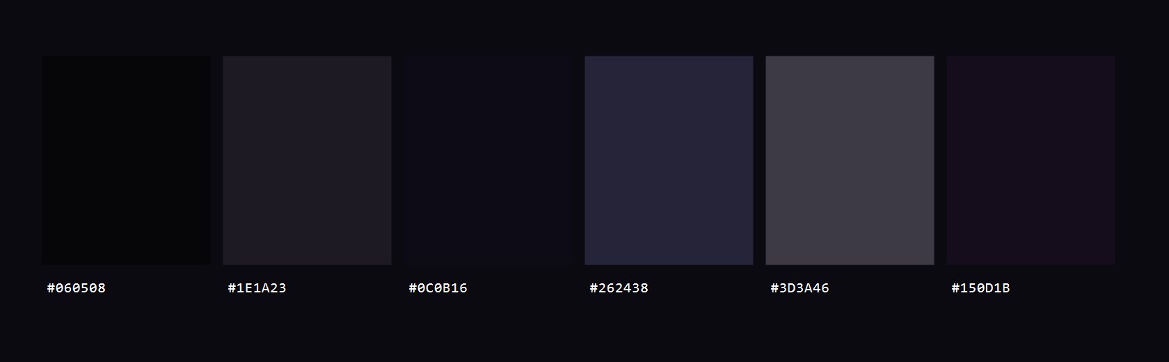 Obsidian colour palette