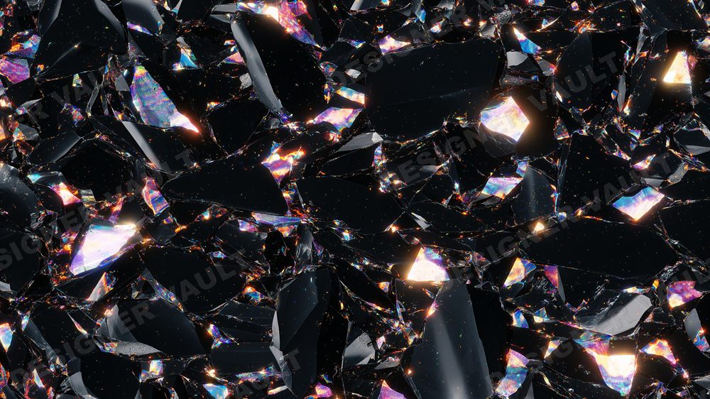Obsidian 4K background, Iridescent black crystal, design 7 of 8