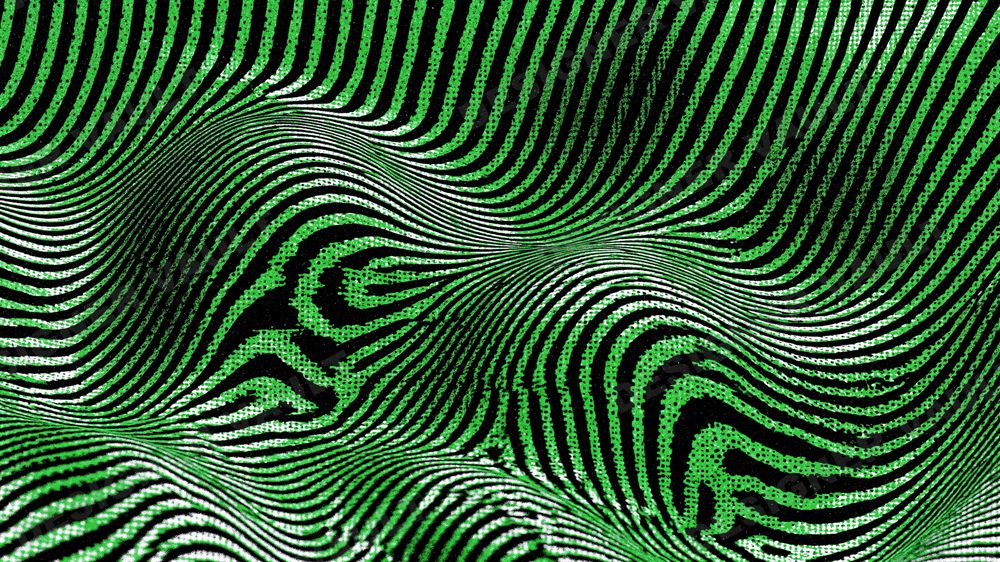 Phosphor 4K background, Phosphor-green moire terrain, design 2 of 6