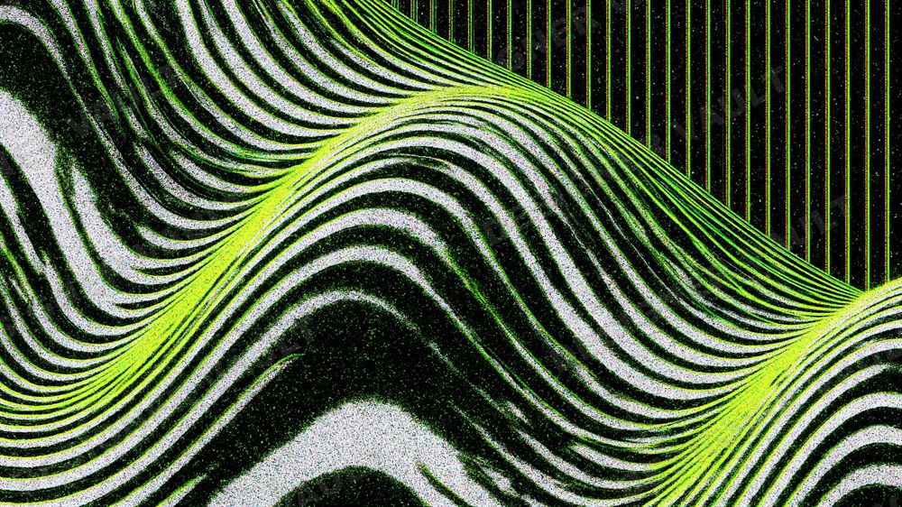 Phosphor 4K background, Phosphor-green moire terrain, design 5 of 6