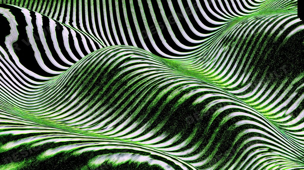 Phosphor 4K background, Phosphor-green moire terrain, design 6 of 6