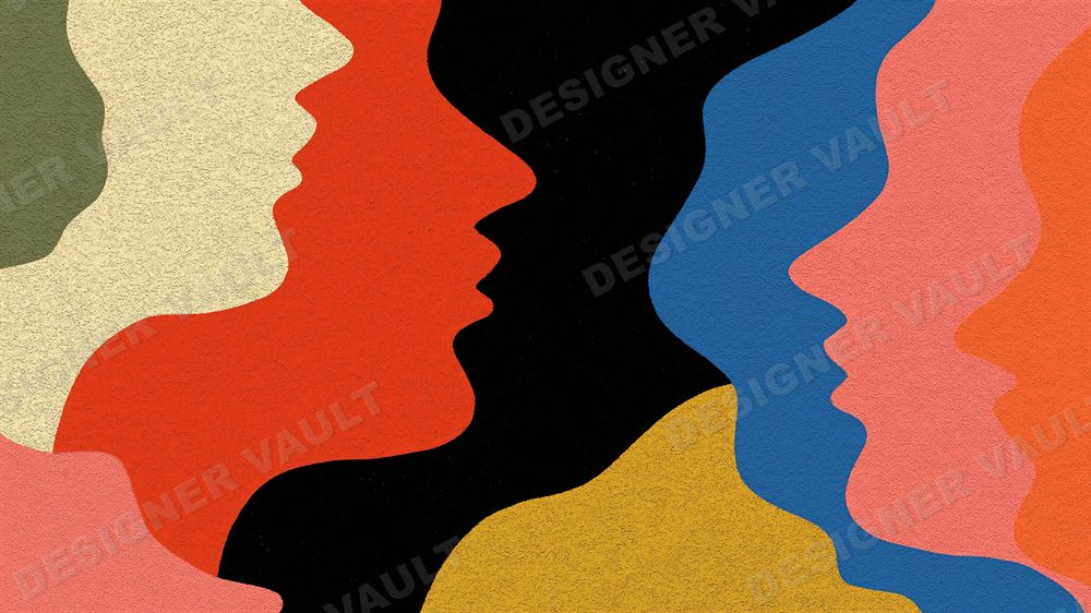 Piazza 4K background, Poster-flat crowds & profiles, design 5 of 6
