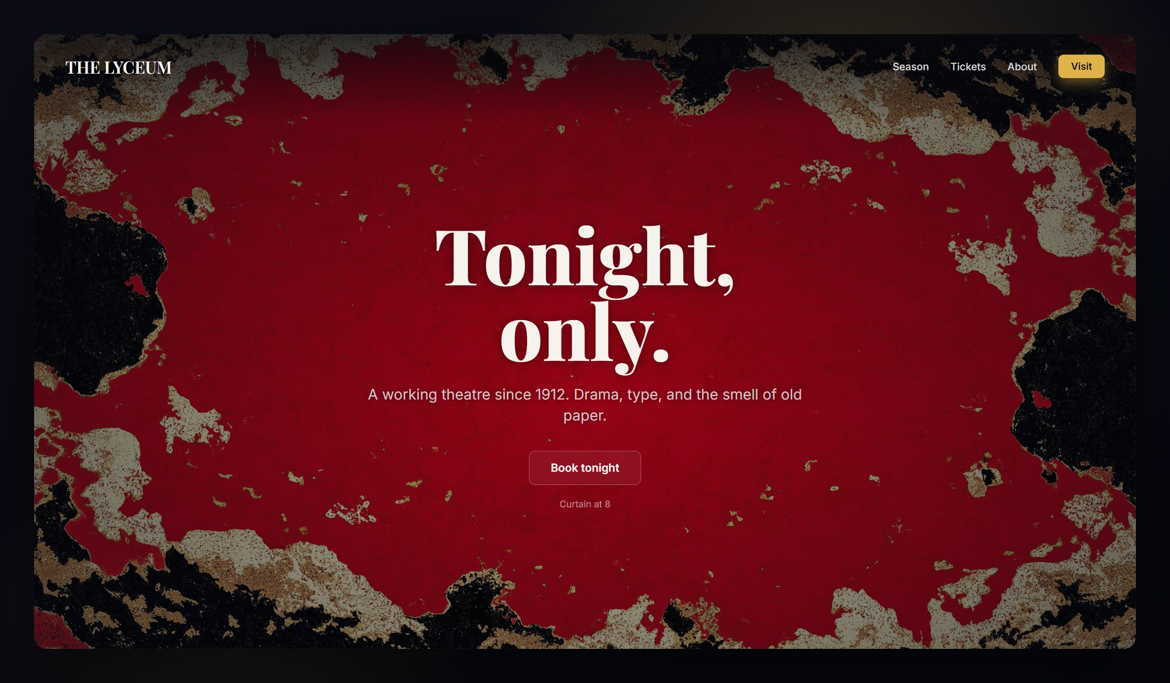 Playbill on desktop