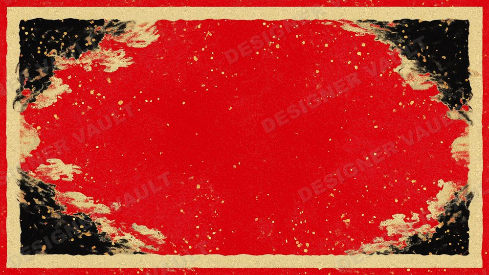 Playbill 4K background, Torn vintage theatre-poster red, design 2 of 5