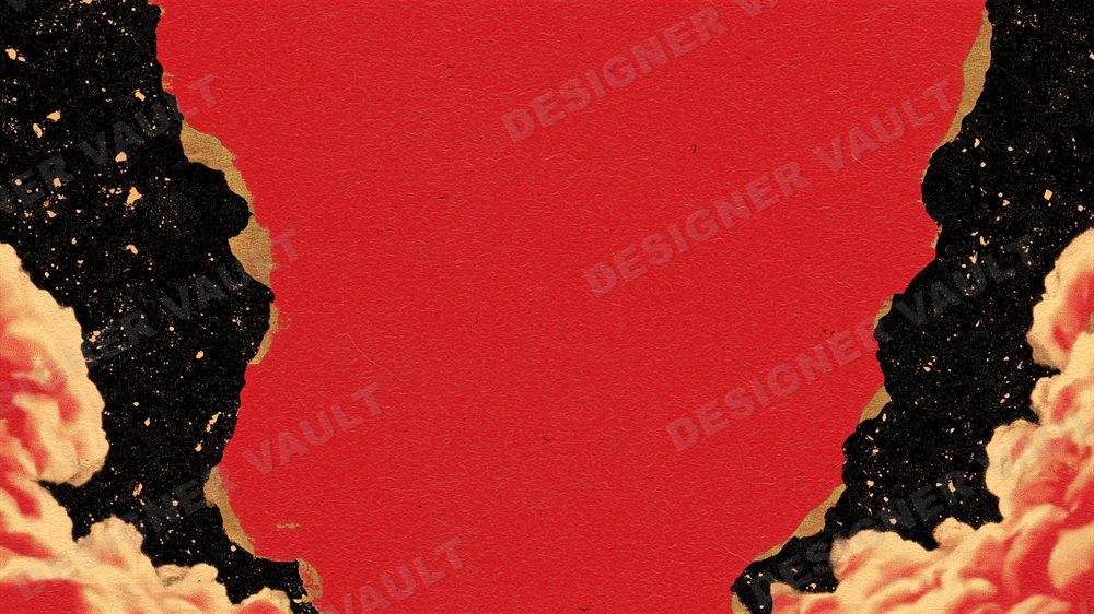 Playbill 4K background, Torn vintage theatre-poster red, design 4 of 5