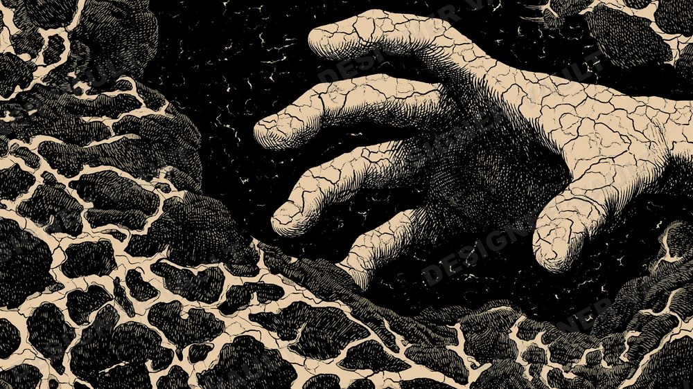 Relic 4K background, Dark woodcut illustration, design 5 of 9
