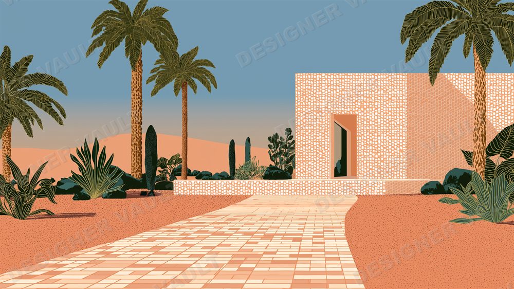 Riviera 4K background, Sunlit Mediterranean architecture, design 1 of 7