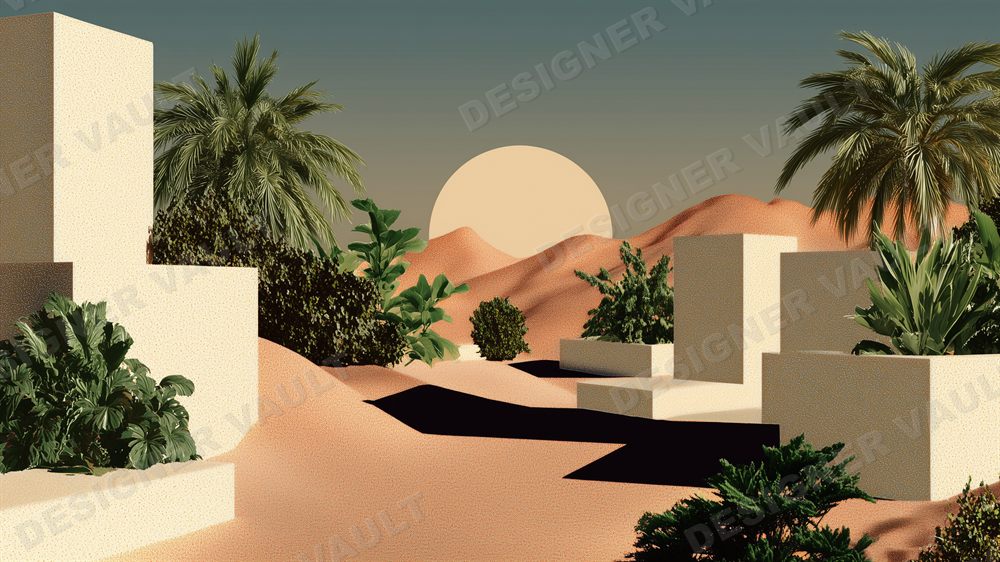 Riviera 4K background, Sunlit Mediterranean architecture, design 3 of 7