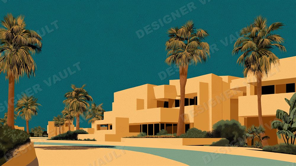 Riviera 4K background, Sunlit Mediterranean architecture, design 7 of 7