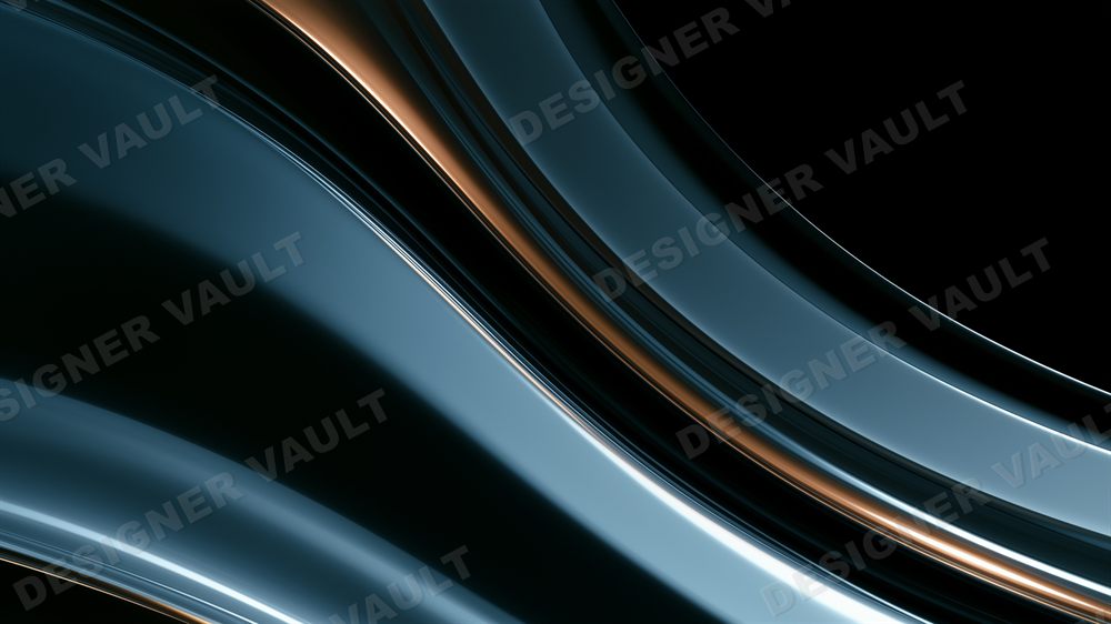 Slipstream 4K background, Dark glossy copper-edged waves, design 1 of 8