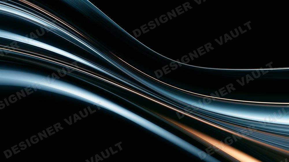 Slipstream 4K background, Dark glossy copper-edged waves, design 4 of 8