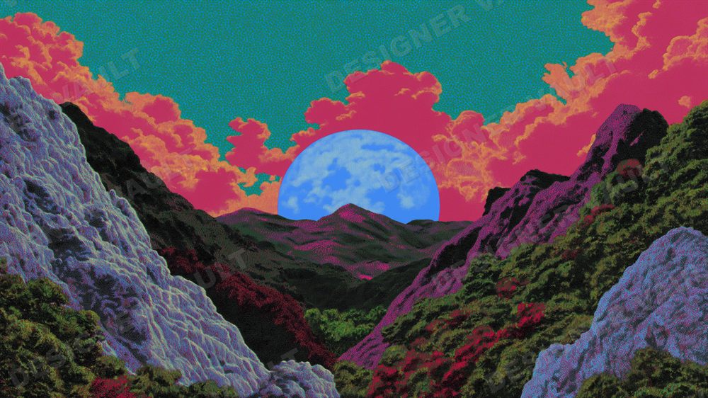 Solar Drift 4K background, Retro 1978 sci-fi airbrush, design 4 of 6