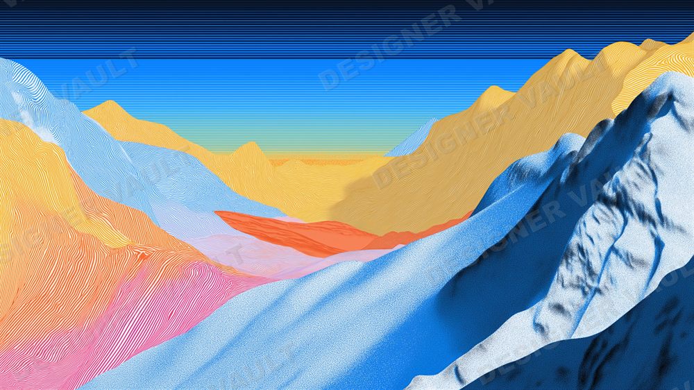 Summit 4K background, Topographic contour-line peaks, design 3 of 5