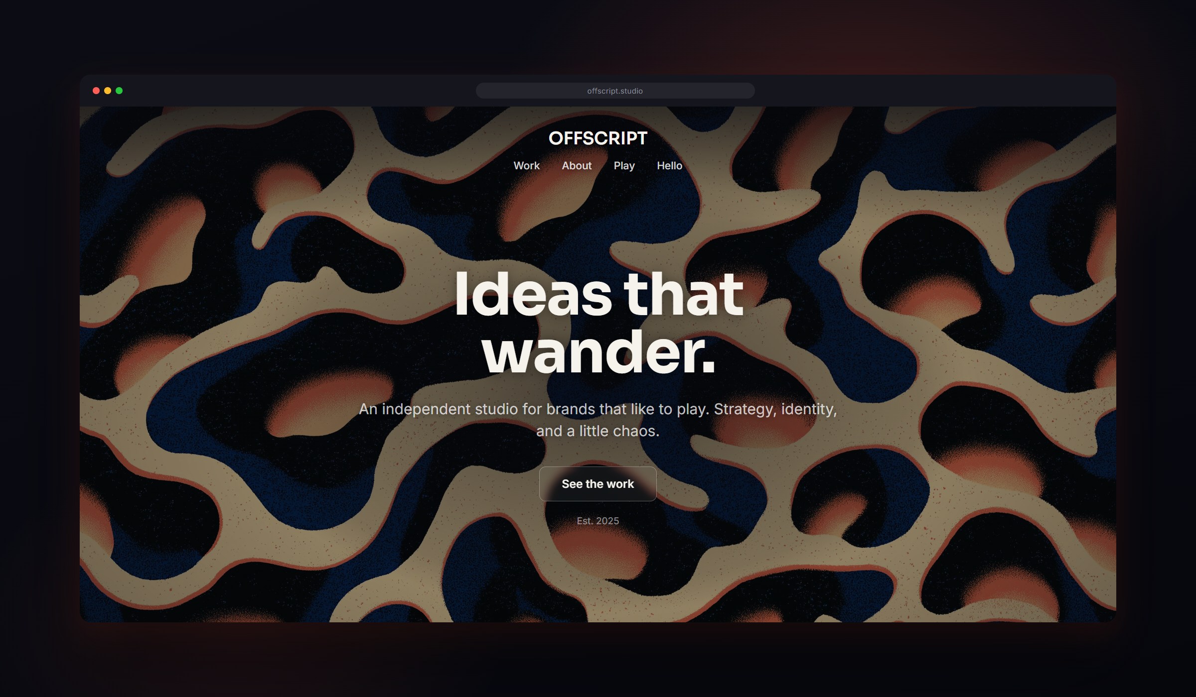 Tidepool shown as a website background