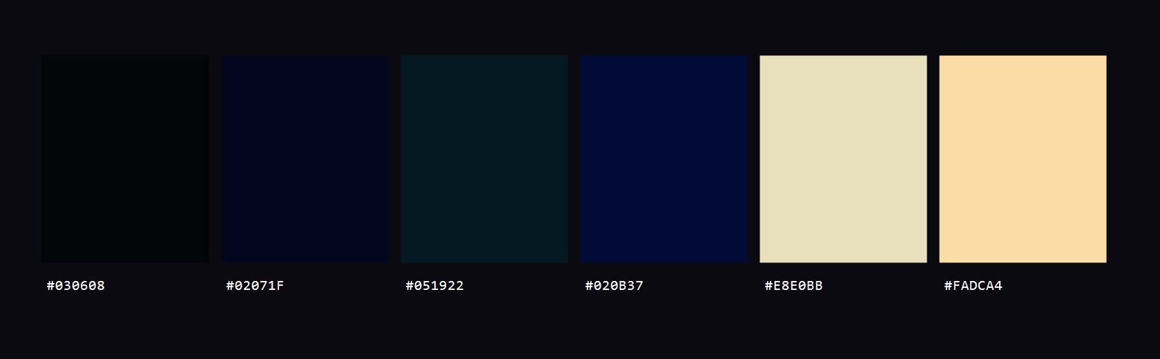 Tidepool colour palette