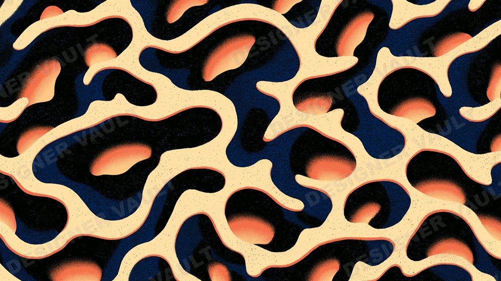 Tidepool 4K background, Organic coral cell pattern, design 1 of 6