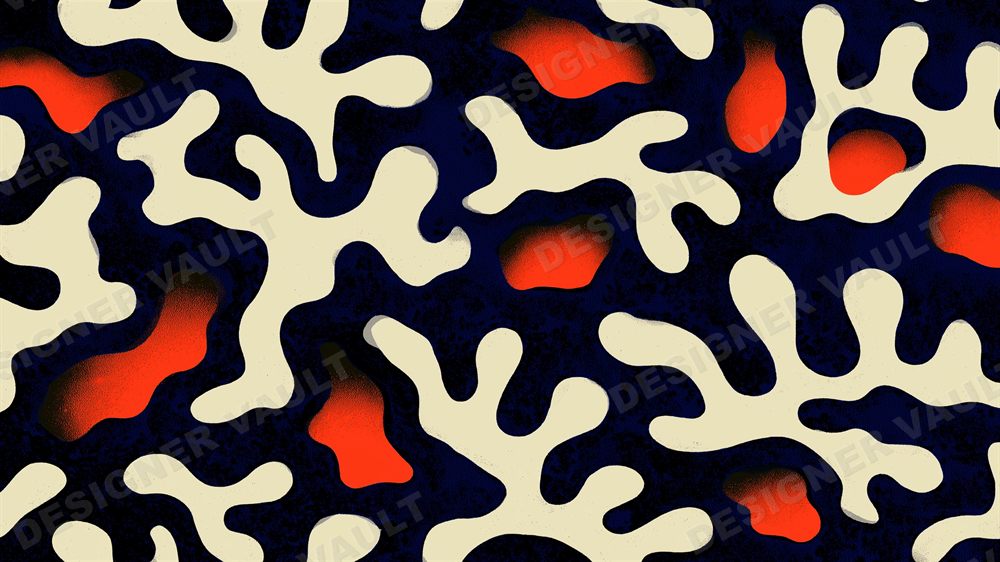 Tidepool 4K background, Organic coral cell pattern, design 4 of 6