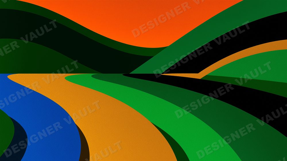 Tropicalia 4K background, Brazilian modernist curves, design 1 of 6