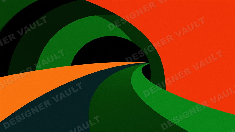 Tropicalia 4K background, Brazilian modernist curves, design 4 of 6