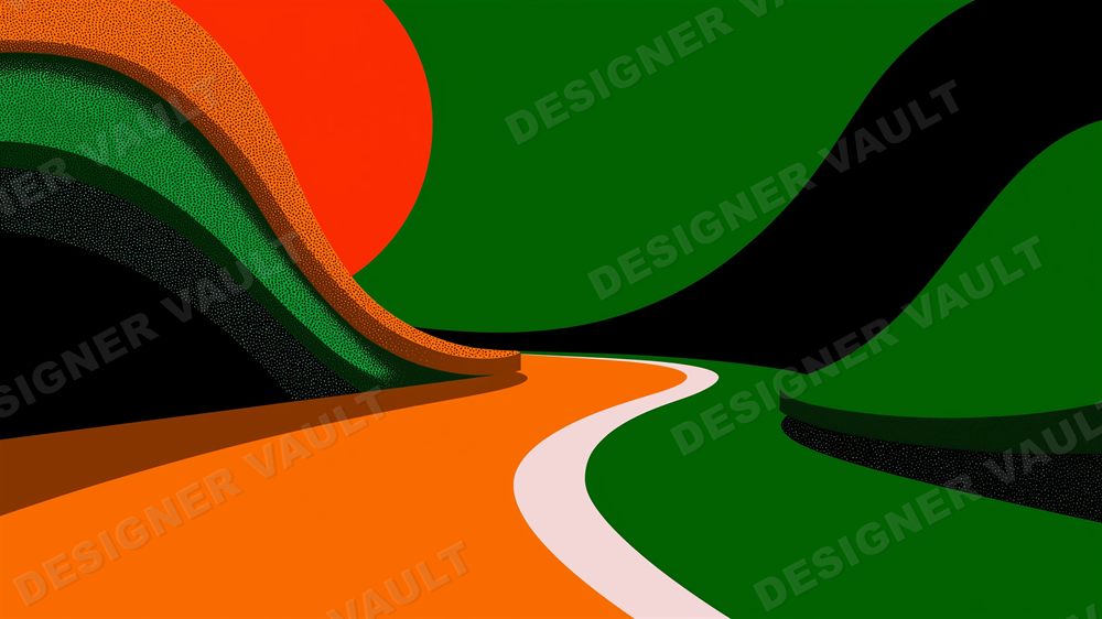 Tropicalia 4K background, Brazilian modernist curves, design 6 of 6