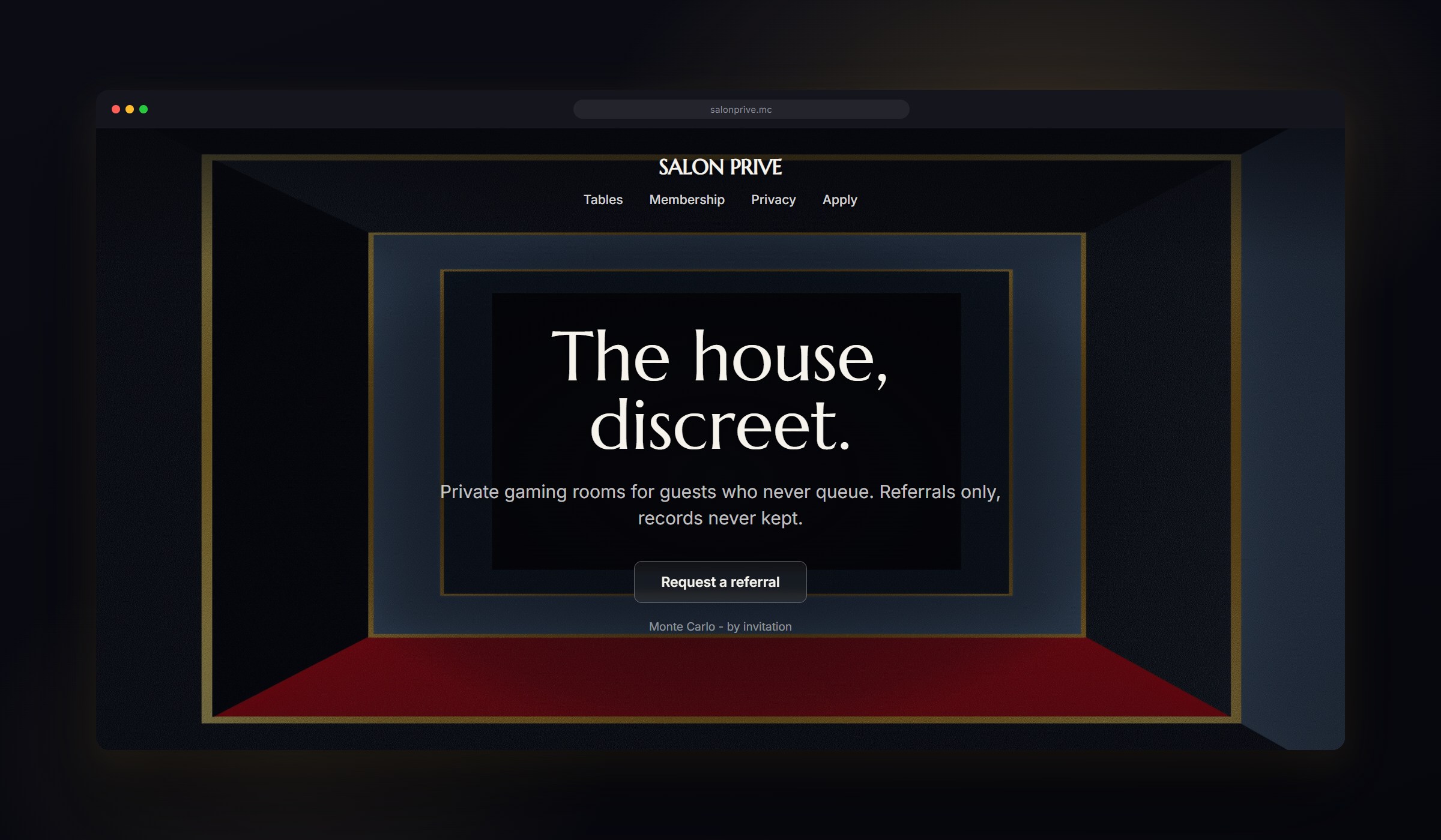 Velvet Rope shown as a website background