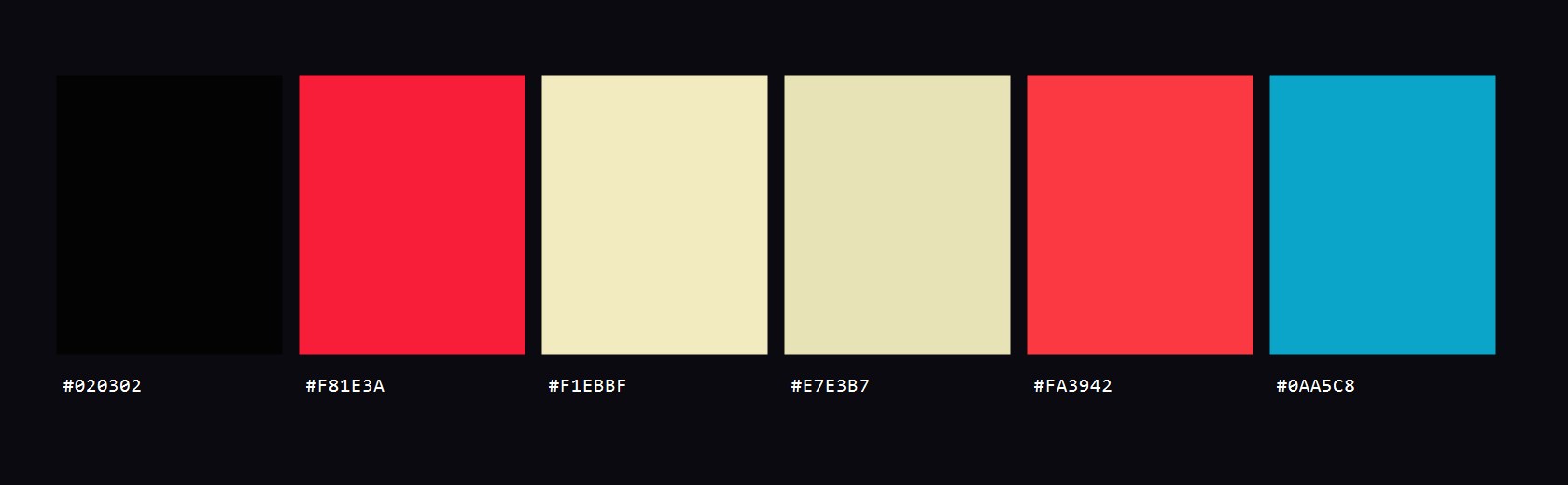 Vertigo colour palette