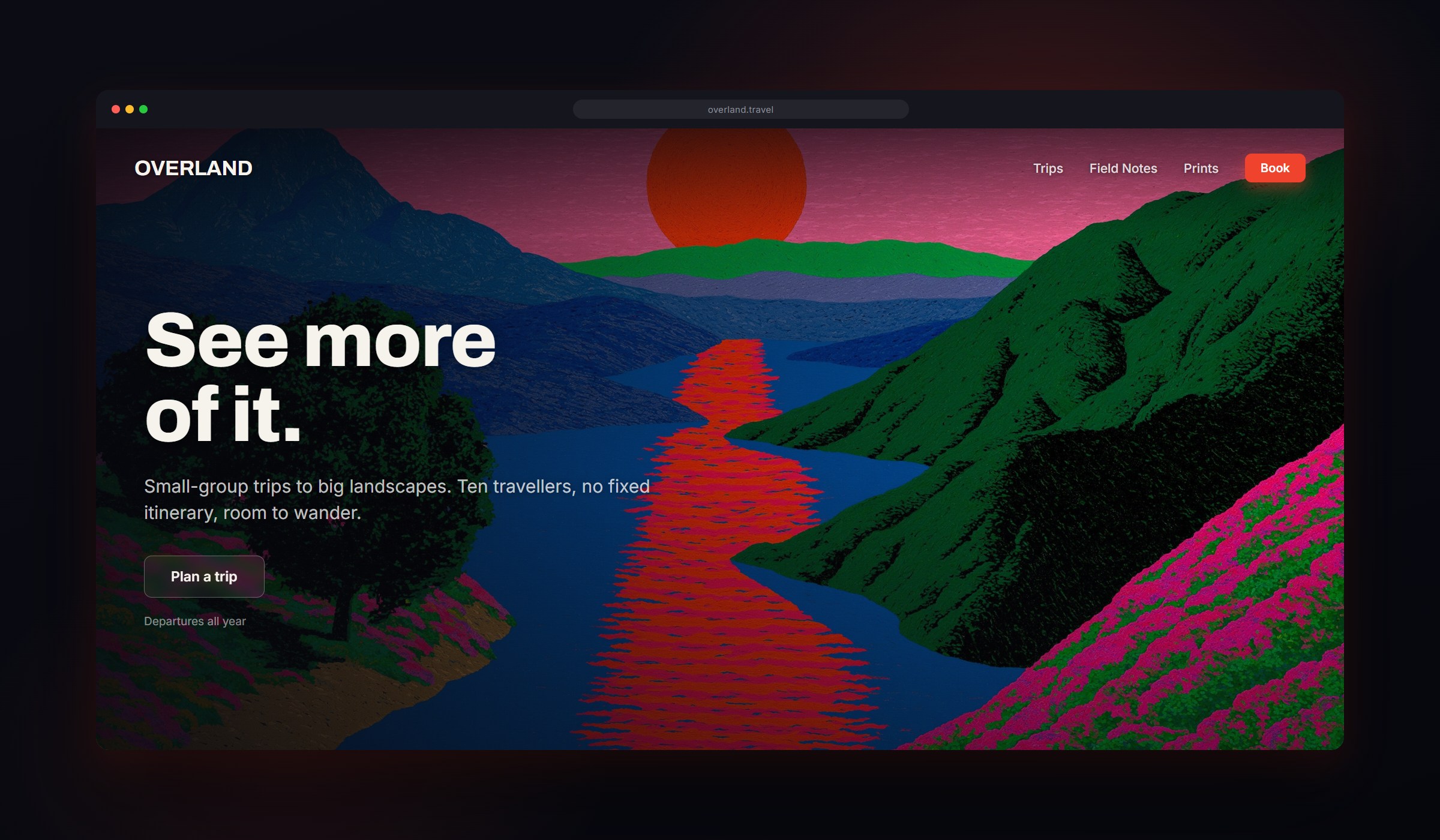 Vista shown as a website background