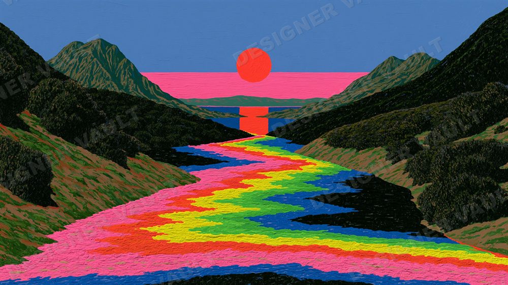 Vista 4K background, Bold fauvist landscapes, design 4 of 10